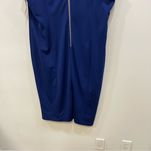 Alexia Admor Katrina Split Neck Ponte Knit Sheath Dress Blue NWT Womens 2X - Picture 10 of 11
